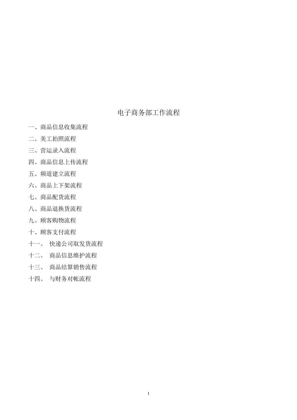 电商工作流程线上线下结合绝对经典_第1页
