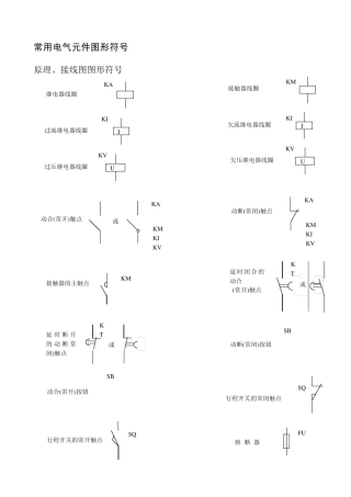 电器元器件图形符号