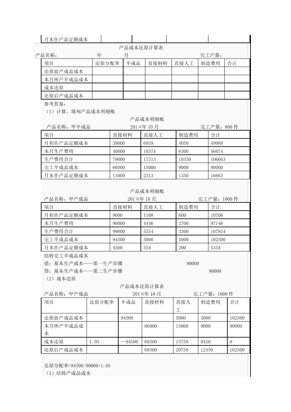 电大会计专科成本会计形考任务答案_第2页