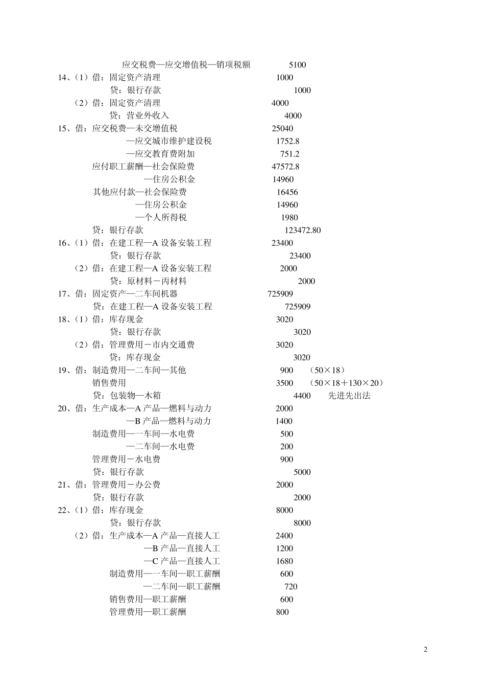 电大会计综合模拟实训答案_第2页