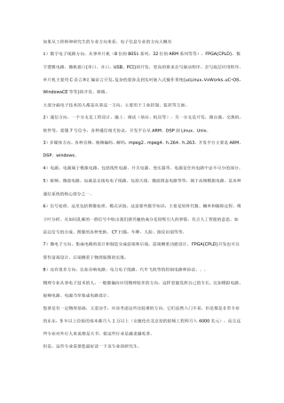 电子信息专业学习与就业前景方向