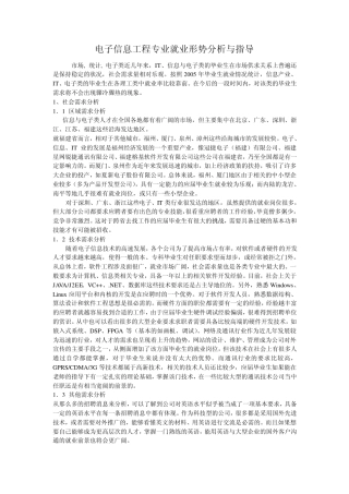 电子信息工程专业就业形势分析与指导