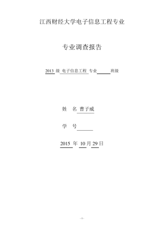 电子信息工程专业调查报告