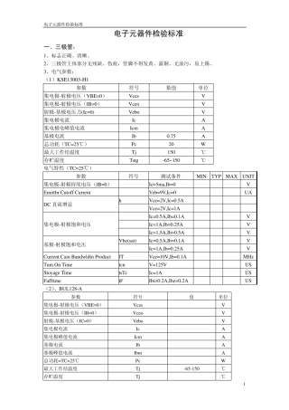 电子元件检测标准