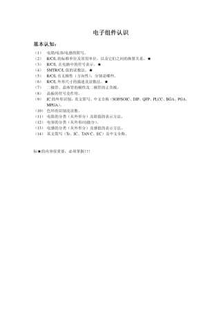 电子元件认识