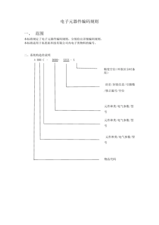 电子元器件编码规则