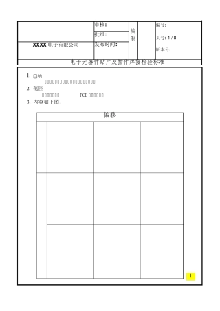 电子元器件贴片及接插件焊接检验标准