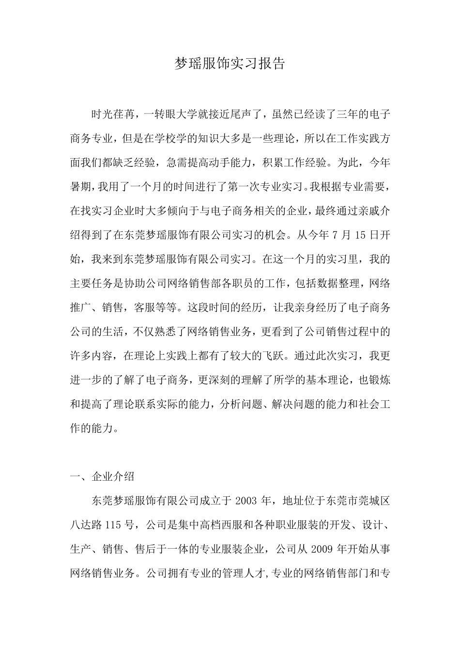 电子商务专业实习报告范文_第2页