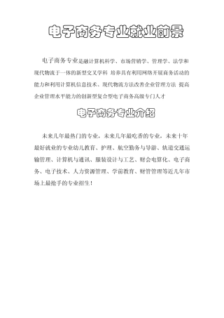电子商务专业就业前景