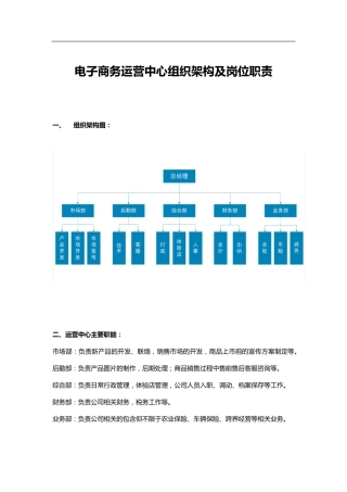 电子商务企业组织架构