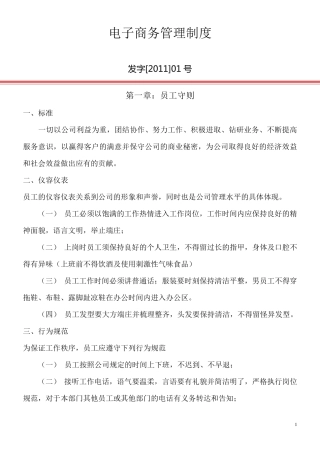 电子商务公司规章制度