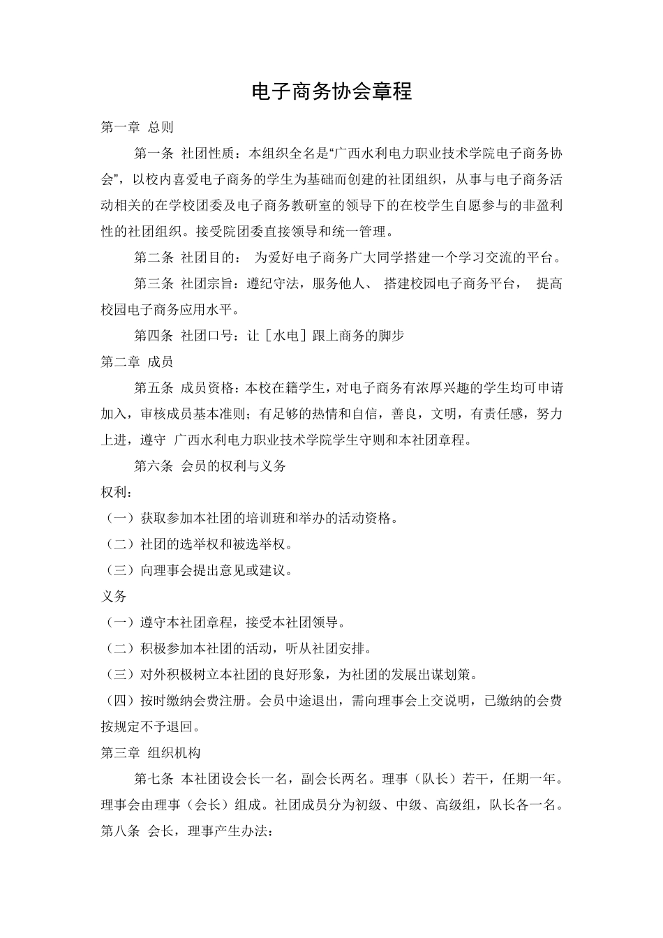 电子商务协会章程_第1页