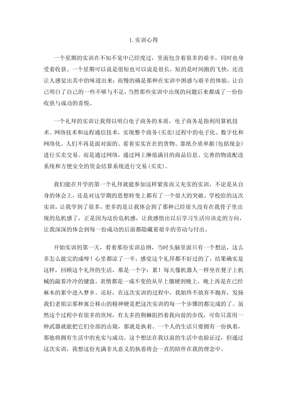 电子商务实训心得例子_第1页
