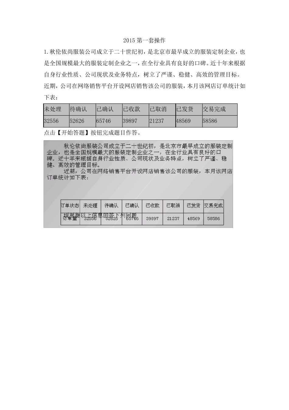 电子商务师三级20152017年历年技能操作考题全_第1页