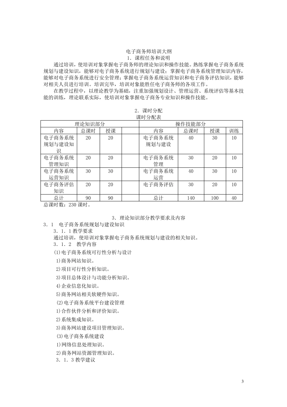 电子商务师教学计划教学大纲_第3页