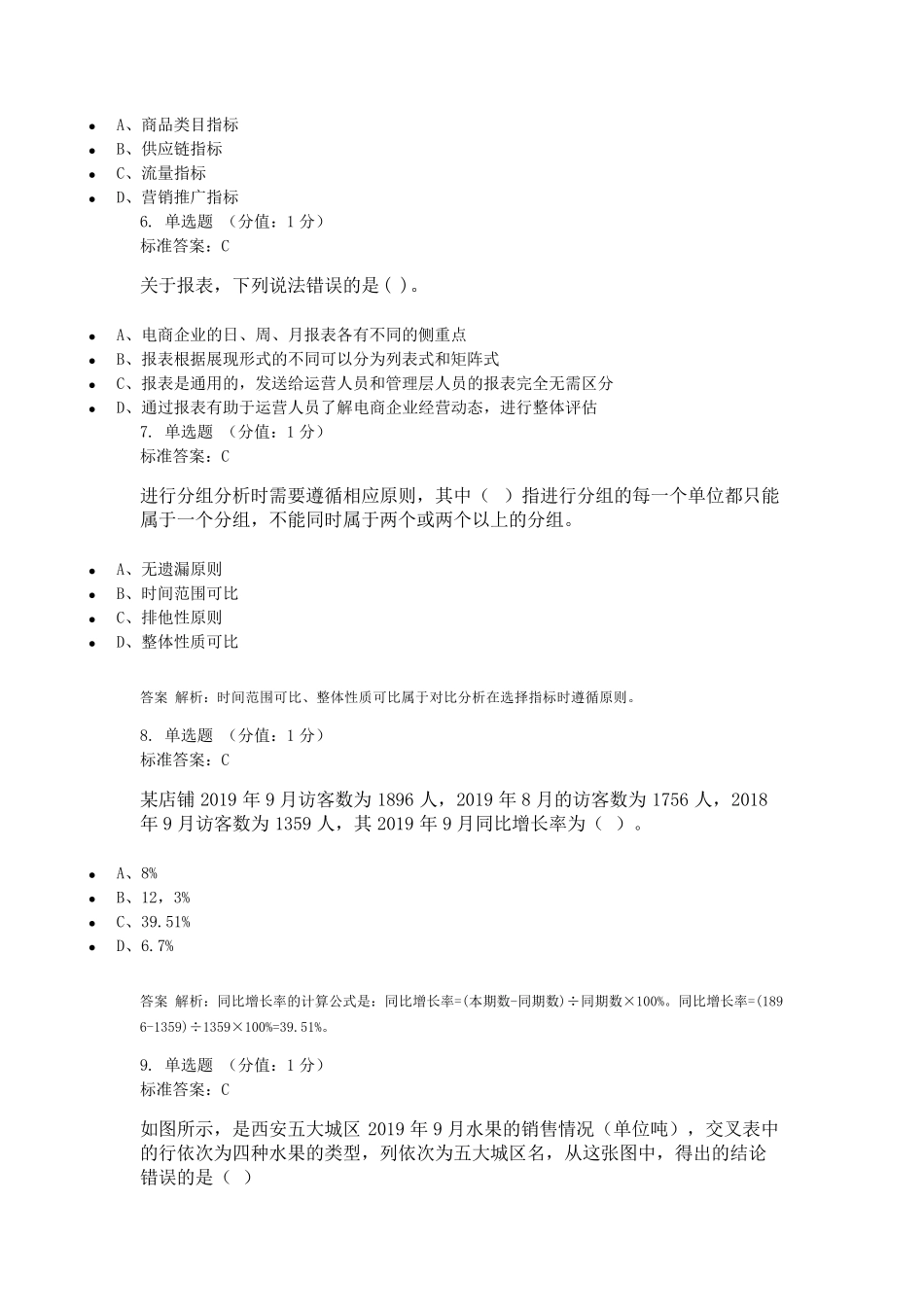 电子商务数据分析期末试卷含答案_第2页