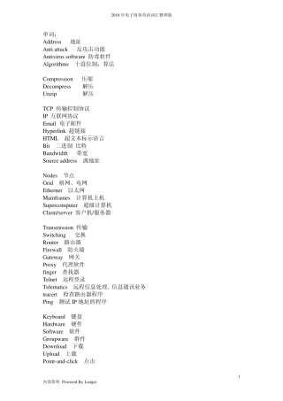电子商务英语词汇整理版