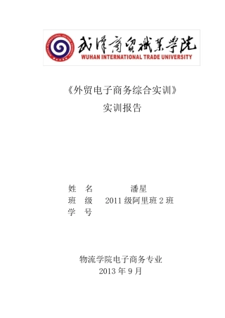 电子商务速卖通实训报告