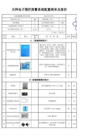 电子围栏四线制报价数量公式(标准).