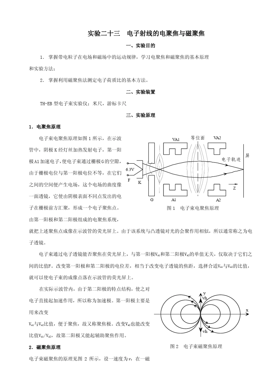 电子射线的电聚焦与磁聚焦_第1页