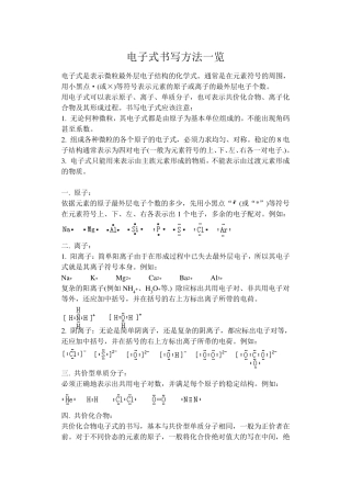 电子式电子式书写方法与技巧电子式书写常见错误