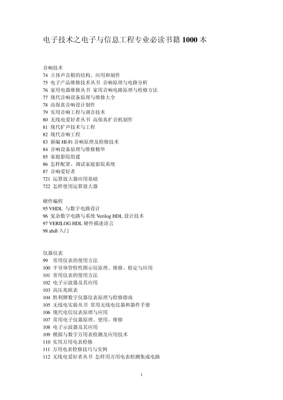 电子技术之电子与信息工程专业必读书籍1000本_第1页