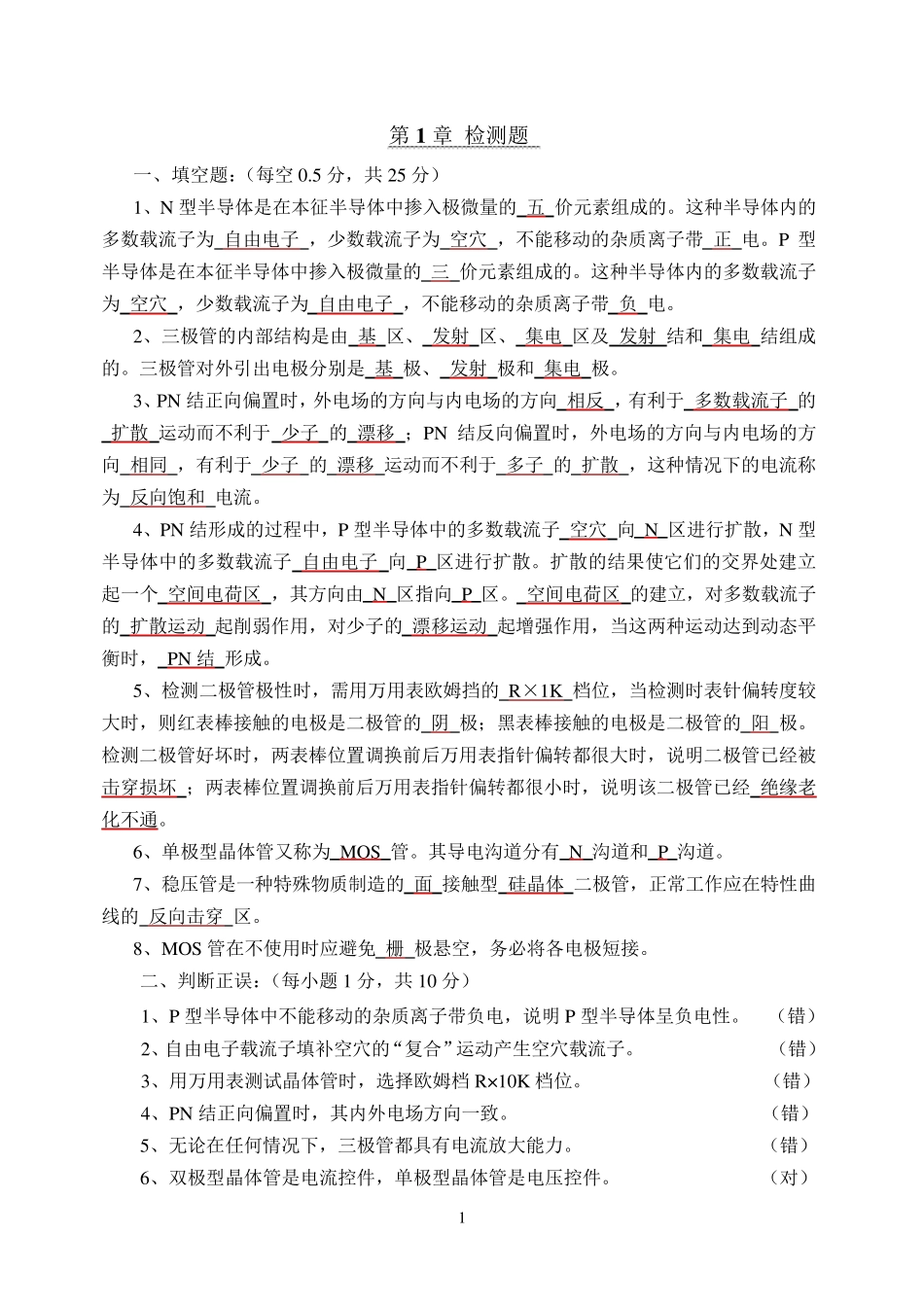 电子技术基础期末复习_第1页