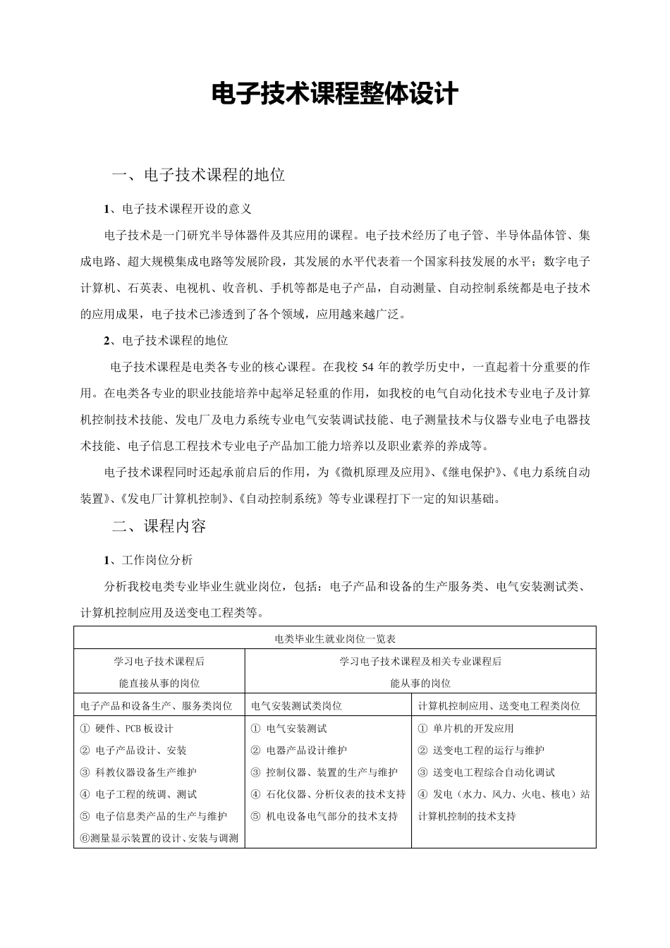 电子技术课程整体设计_第1页