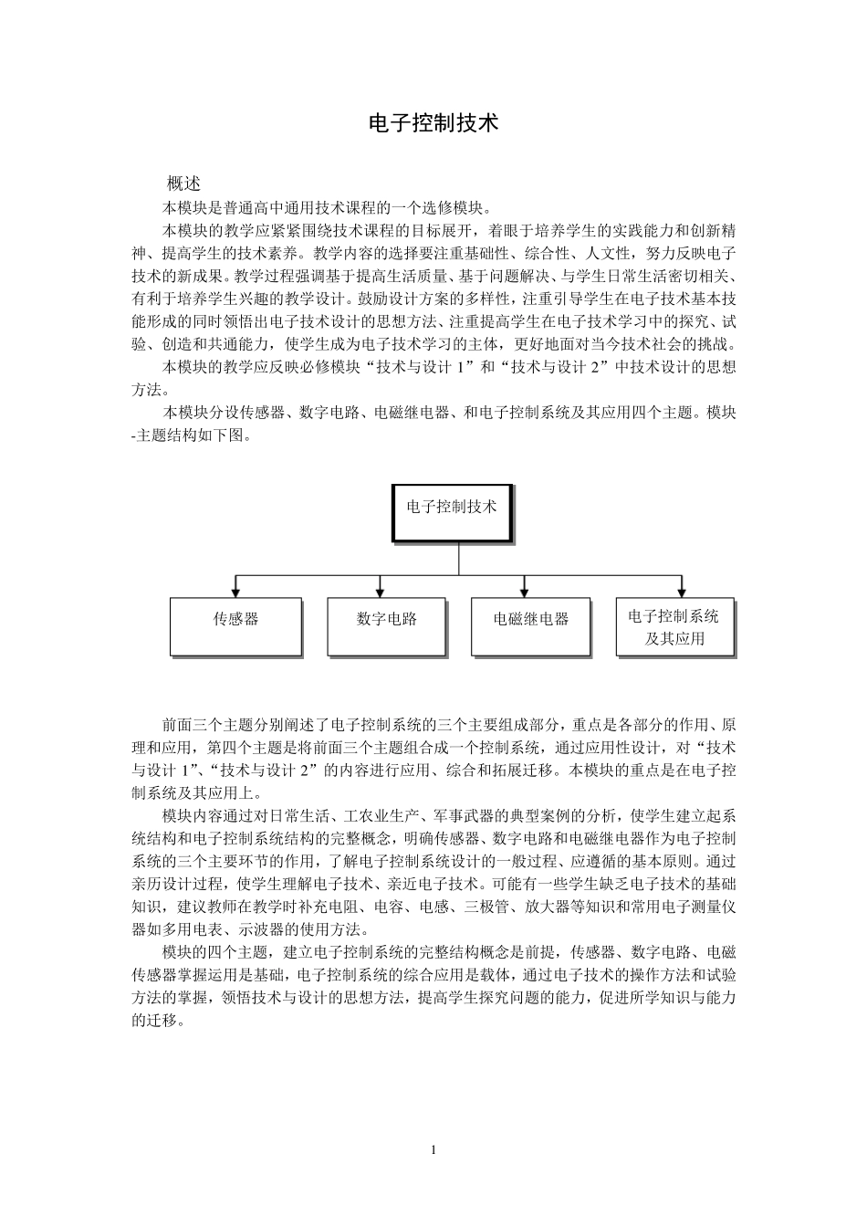 电子控制技术(通用技术选修一)_第1页