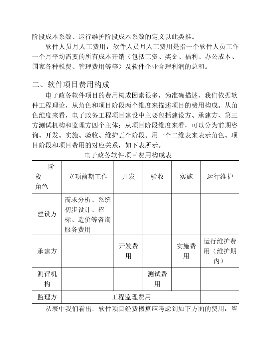 电子政务工程软件项目费用构成及概算方法_第2页