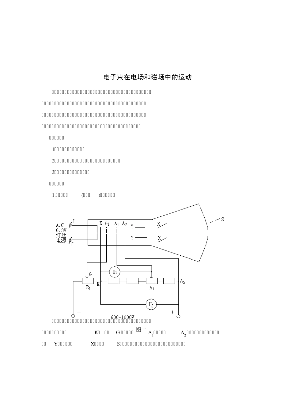 电子束在电场和磁场中的运动_第1页