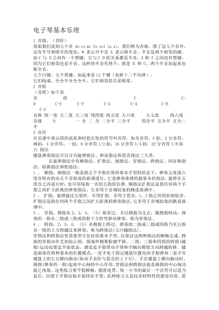 电子琴基本乐理
