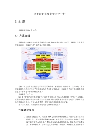 电子行业主要竞争对手分析