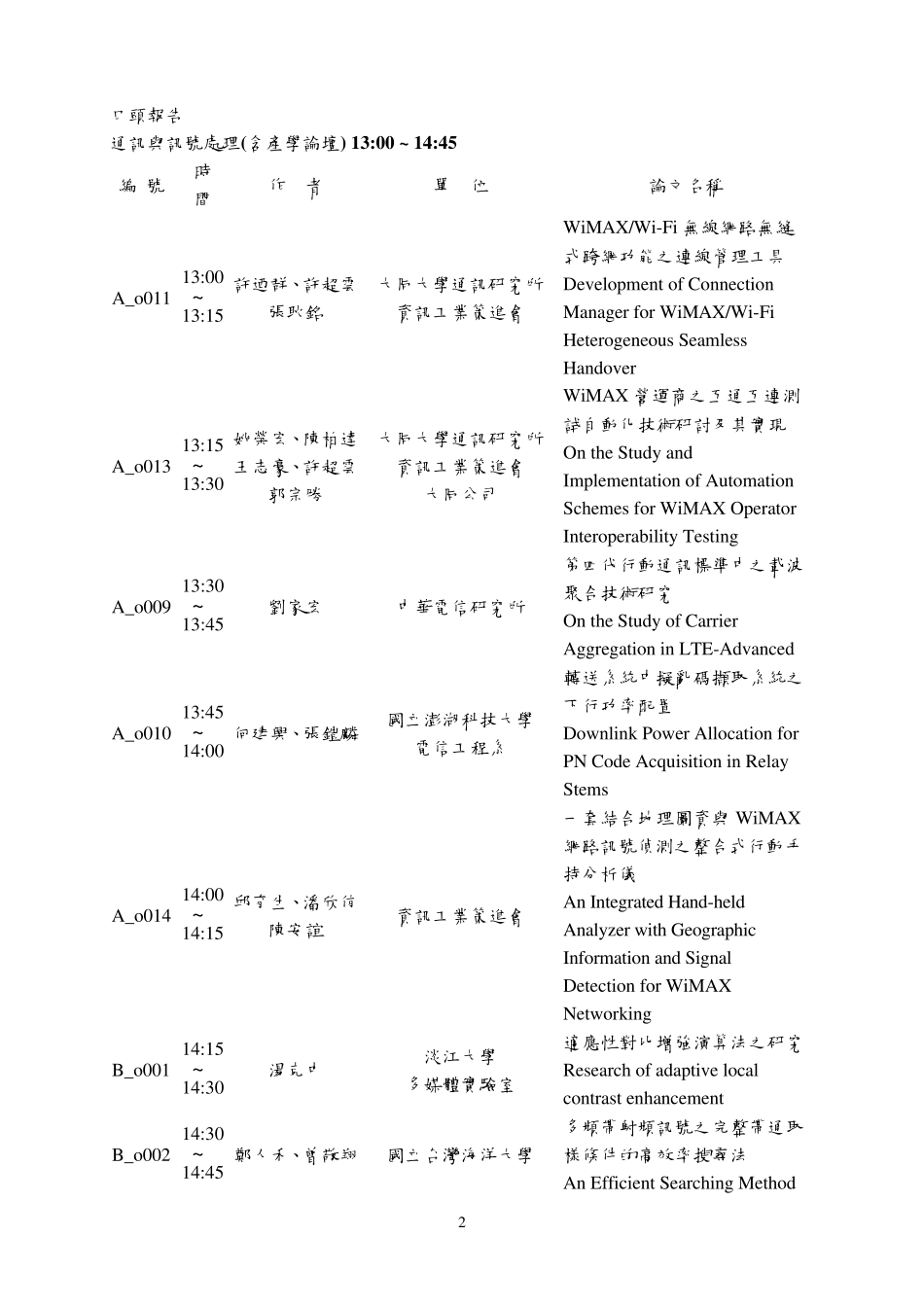 电子通讯与应用研讨会议程_第2页