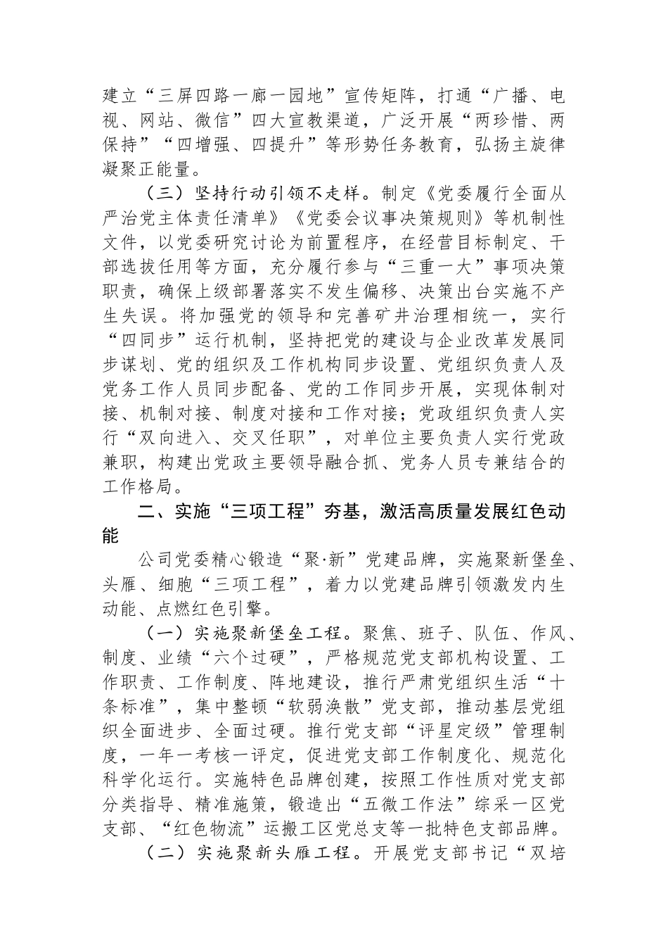 某国企党委2024年抓基层党建工作述职报告_第2页