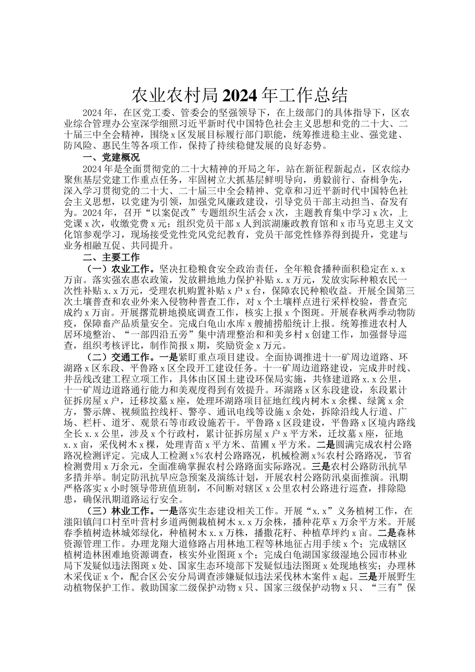农业农村局2024年工作总结_第1页