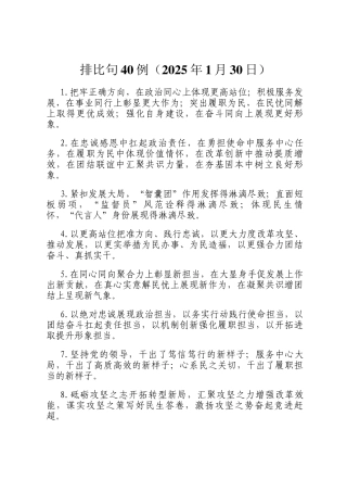 排比句40例（2025年1月30日）