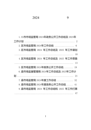 市场监管局2024年工作总结汇编（9篇）【资深秘书】