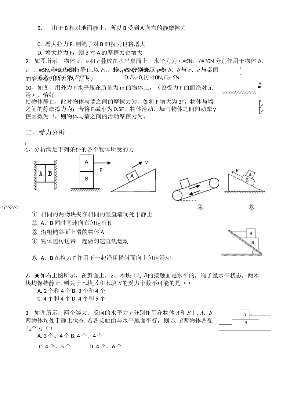 物理必修一相互作用专题练习_第2页