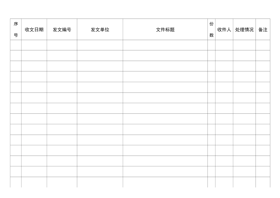 收文登记表模板表格模板_第3页