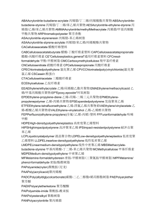 高分子材料及其性能大全