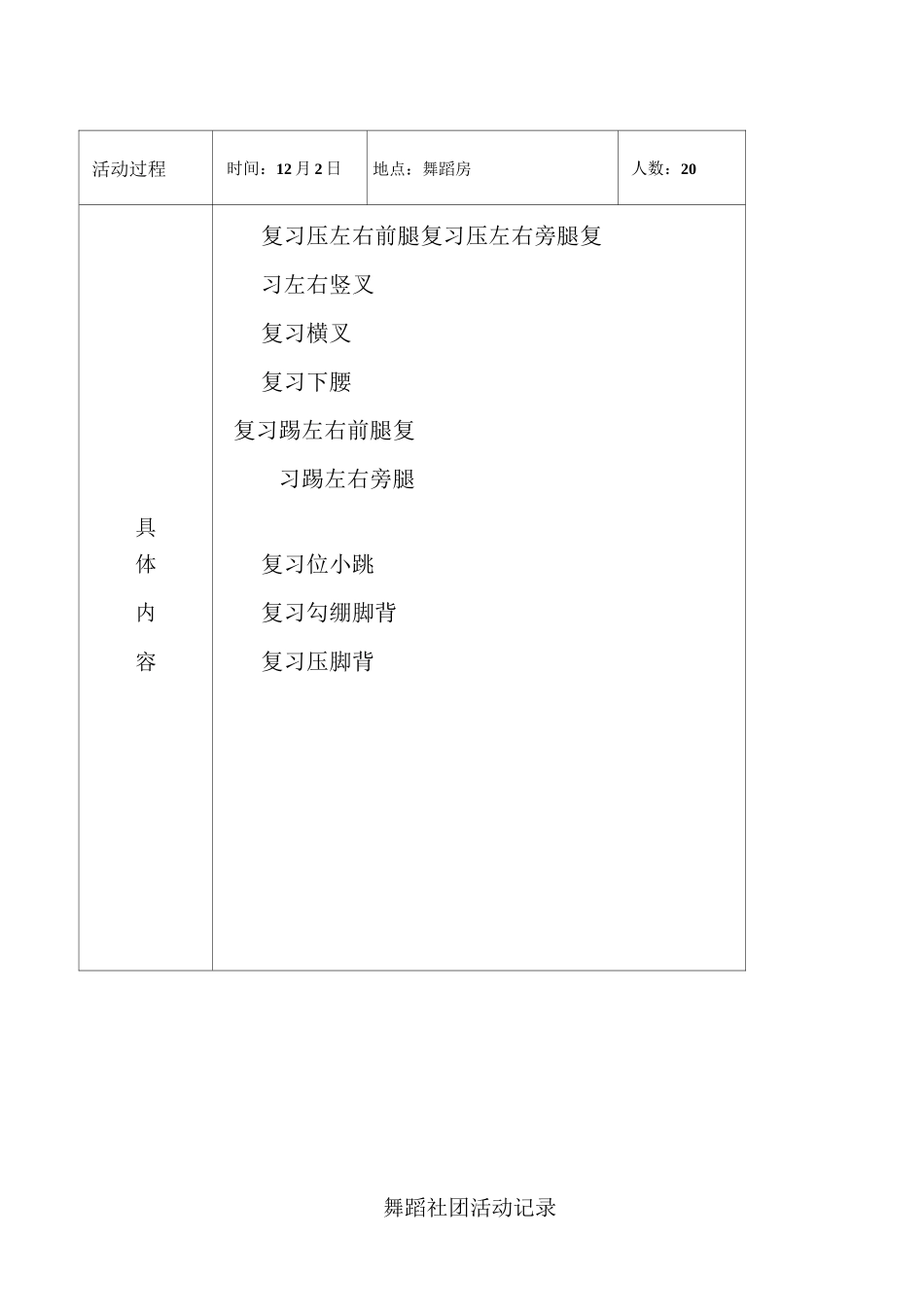 舞蹈-社团活动记录_第2页