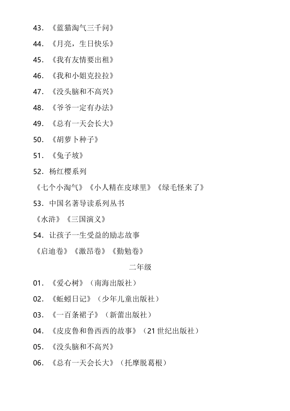 小学生课外阅读书目汇总_第3页