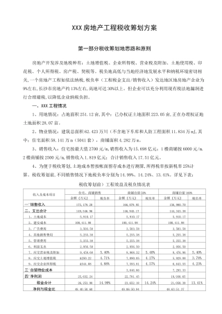 房地产项目税收筹划