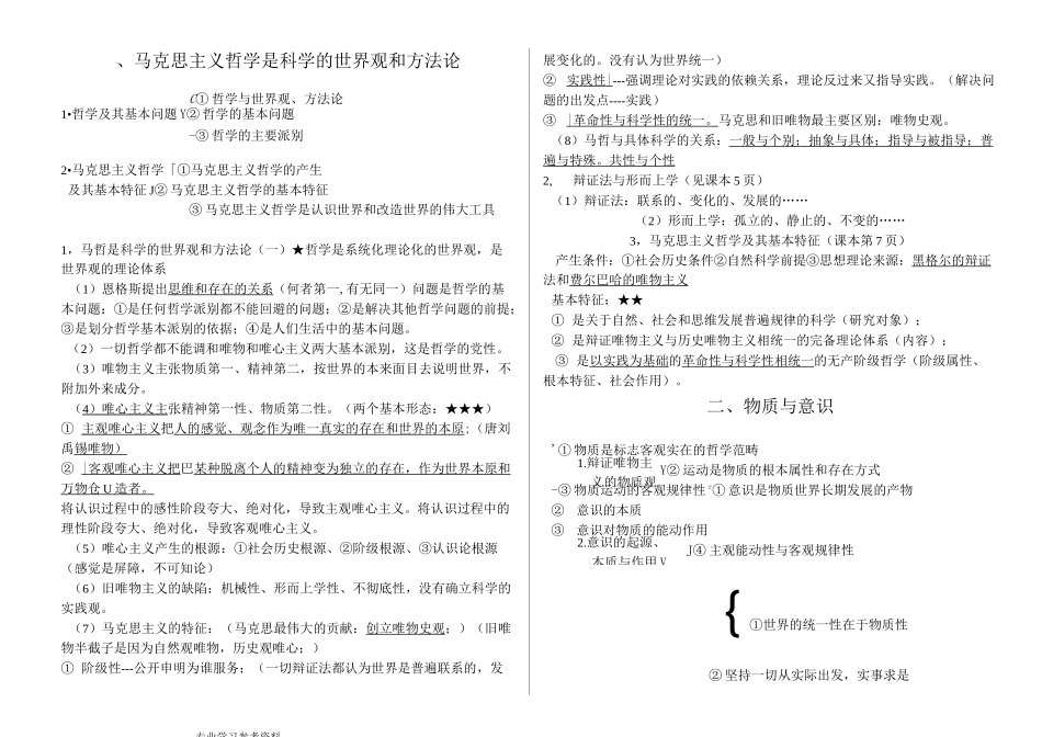 (完整版)马克思主义哲学原理[浓缩版]_第1页