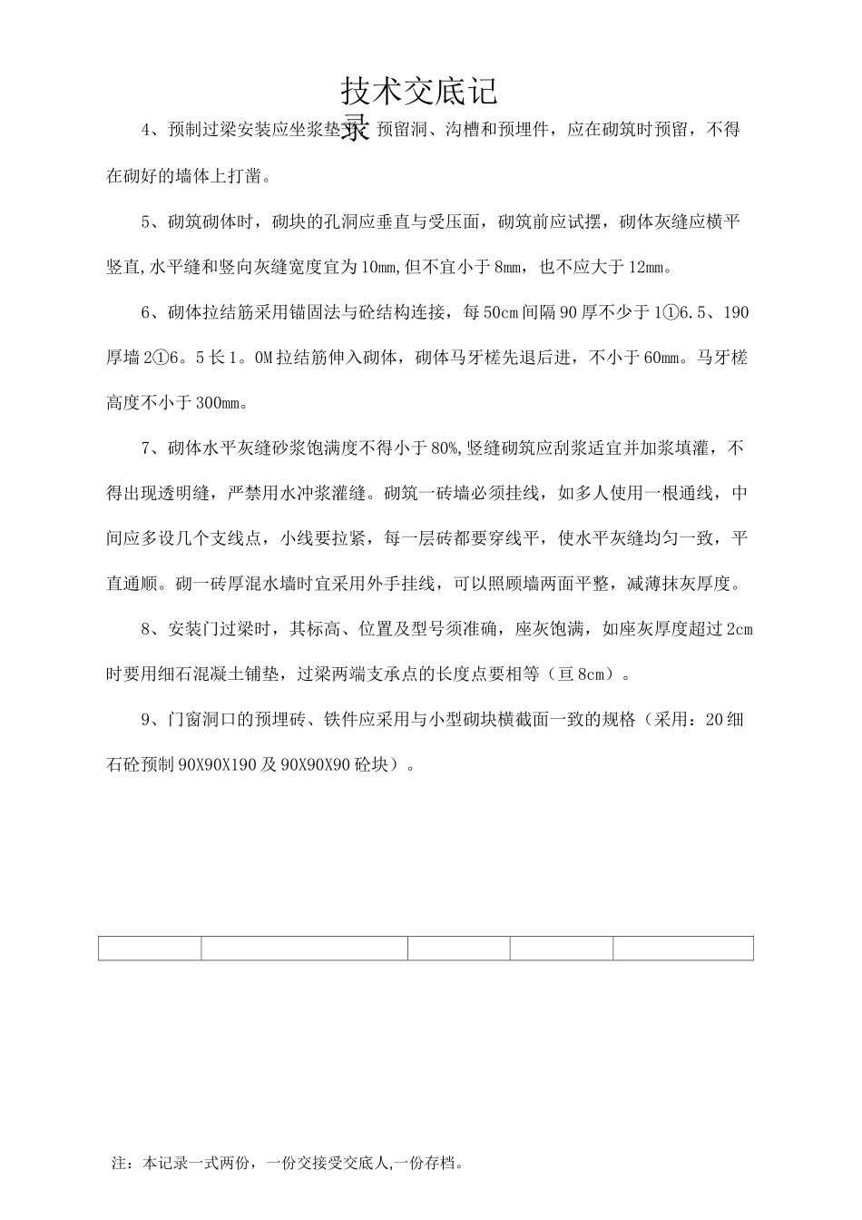 多孔砖墙体砌筑技术交底_第2页