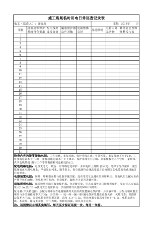 电工日常巡查表
