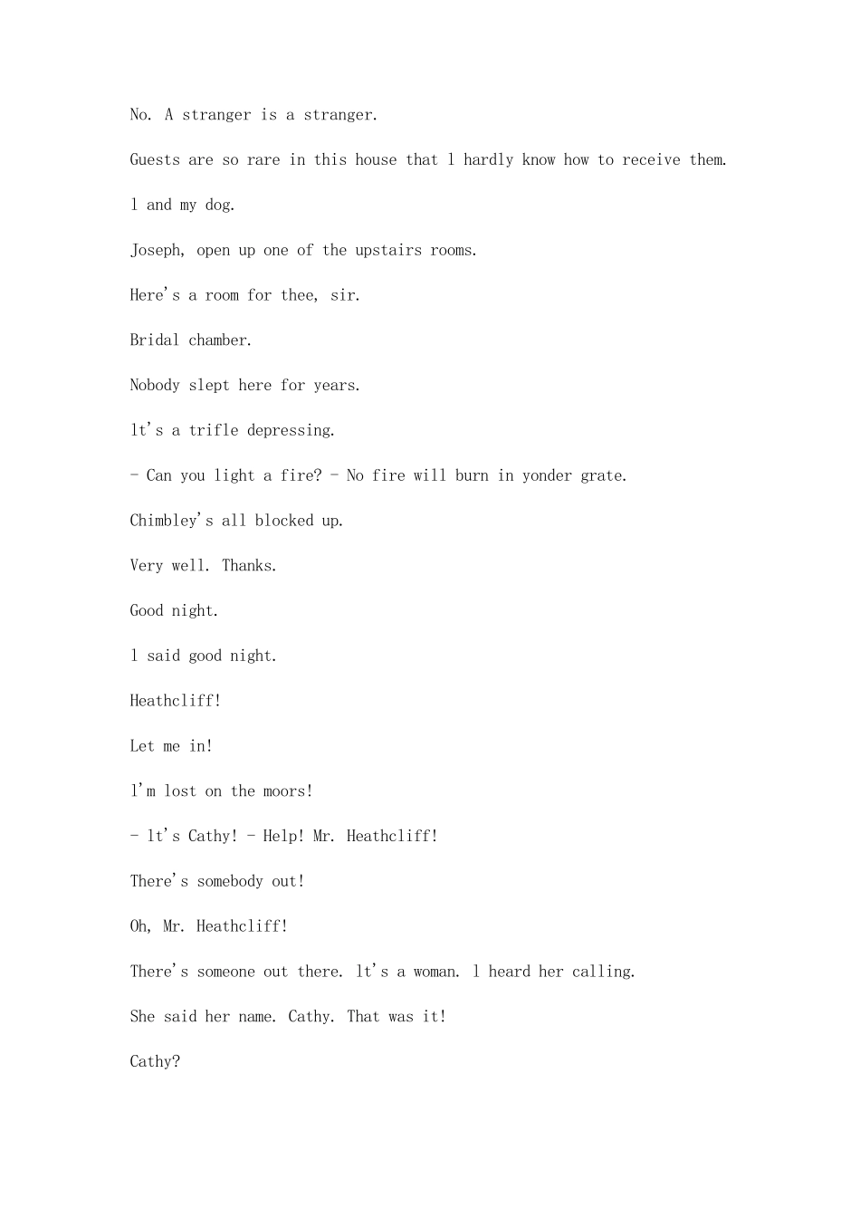 电影《呼啸山庄》的英文剧本_第2页