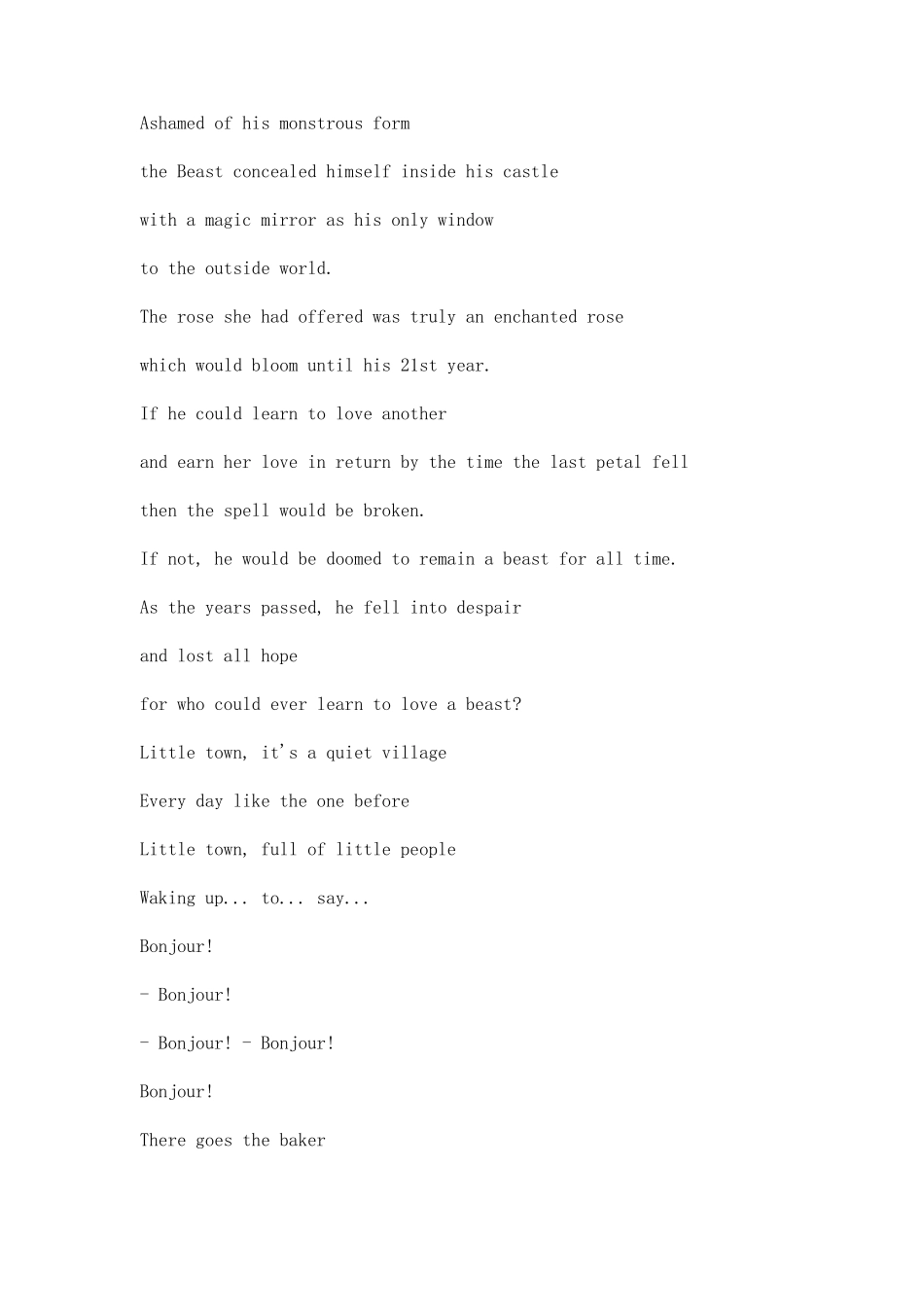 电影《美女与野兽》的英文台词_第2页