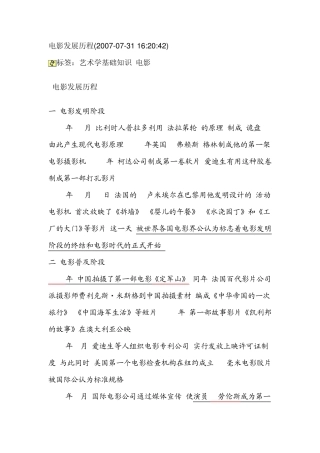 电影发展历程(珍藏版)